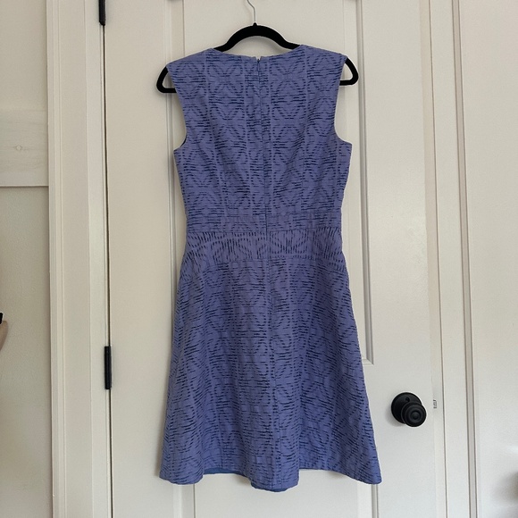 J. Crew Blue Eyelet Jacquard Fit & Flare Dress C9228 (Size 4) - Picture 4 of 10